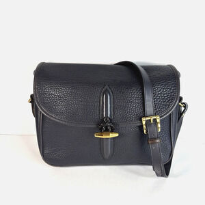 RARE Vtg Dooney & Bourke Bag Purse Toggle close Navy Blue Coastal Flap Shoulder